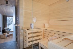 Sauna met douche en toilet